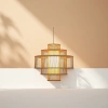 The multi-layered bamboo chandelier in the living room, dining room and bedroom features a simple, modern and light luxury Nordic style Specification image